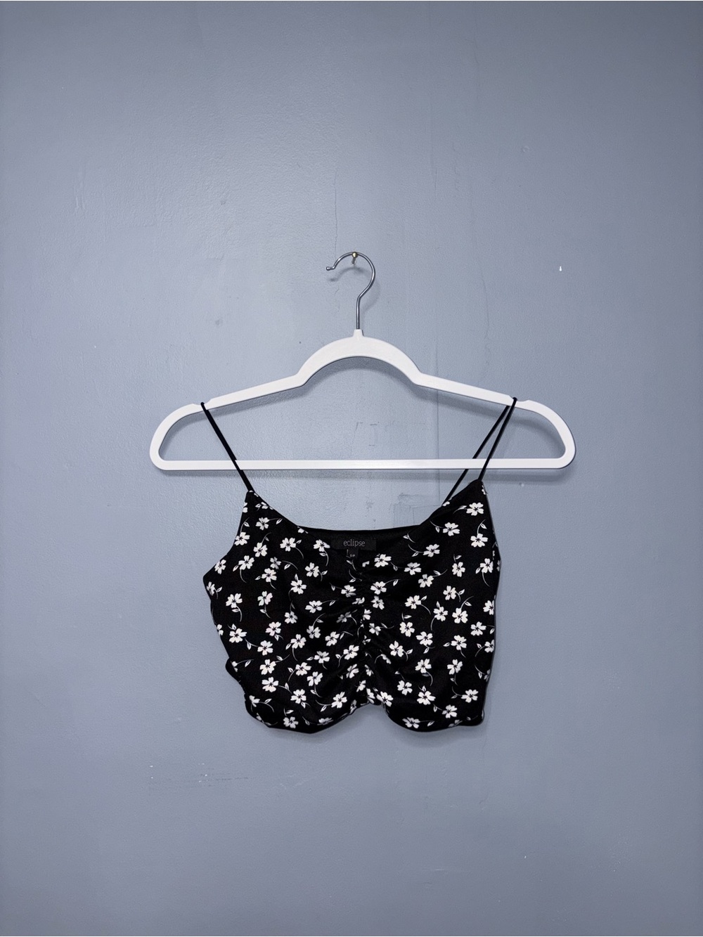 Eclipse • Black Floral Cropped Tank